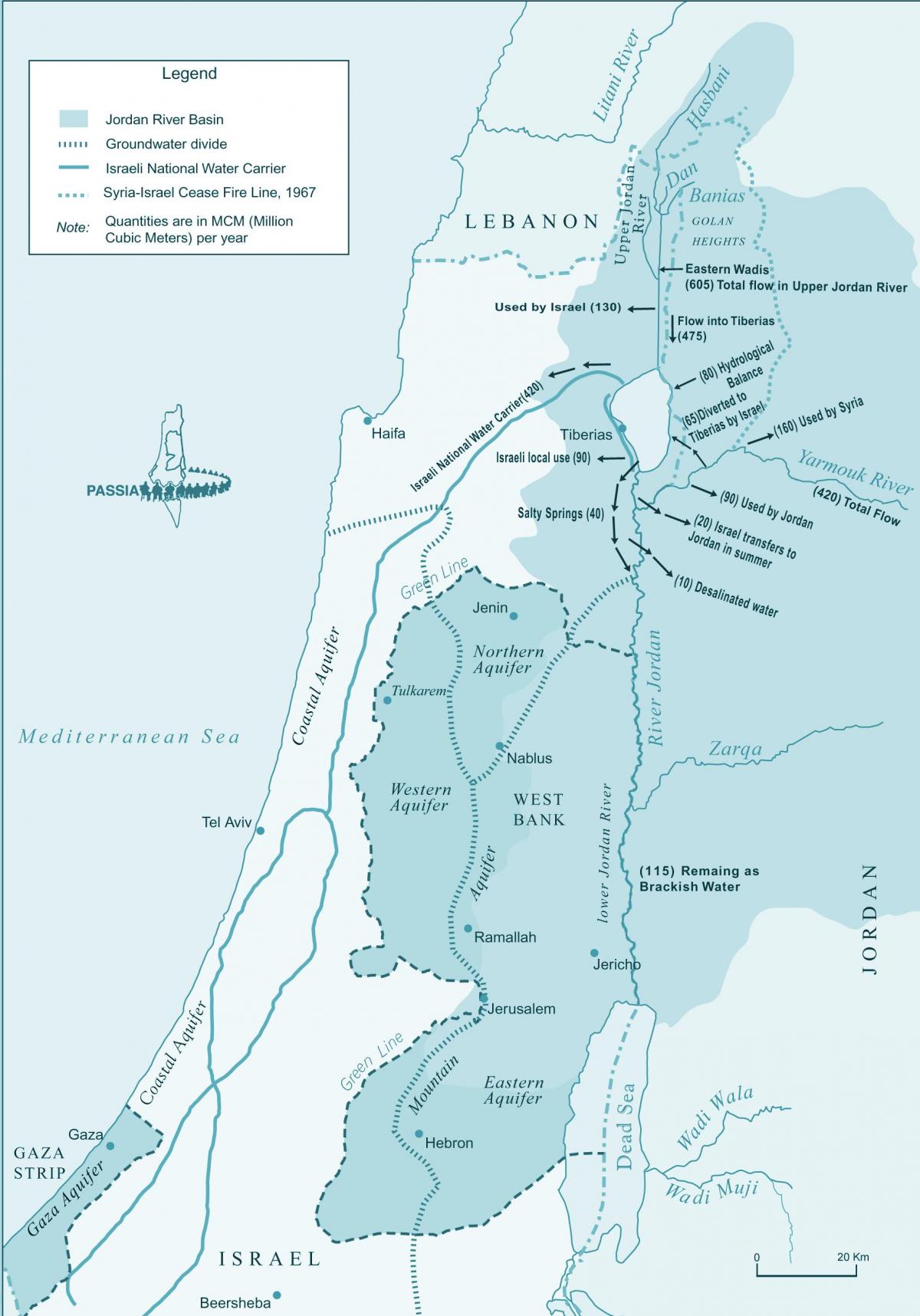 خريطة إسرائيل النهر