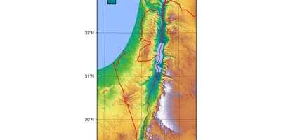 خريطة إسرائيل الارتفاع