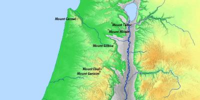 خريطة إسرائيل الجبال