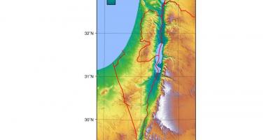 خريطة إسرائيل الارتفاع